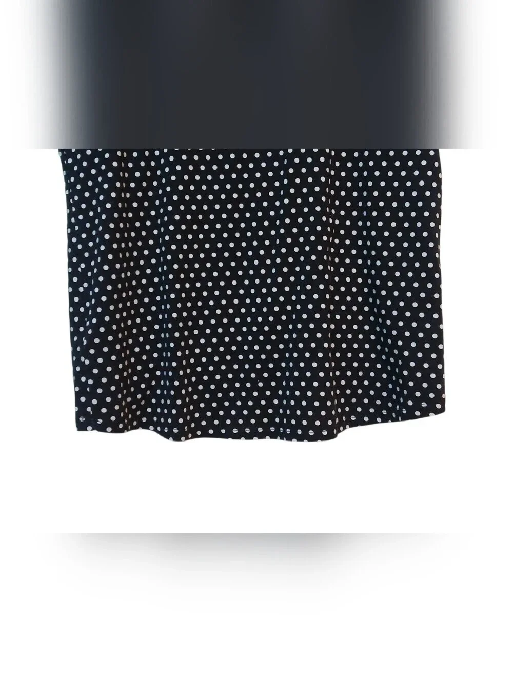 Michael Kors - Black Hi/Lo Blouse With White Poke dots, Flutter Sleeves,